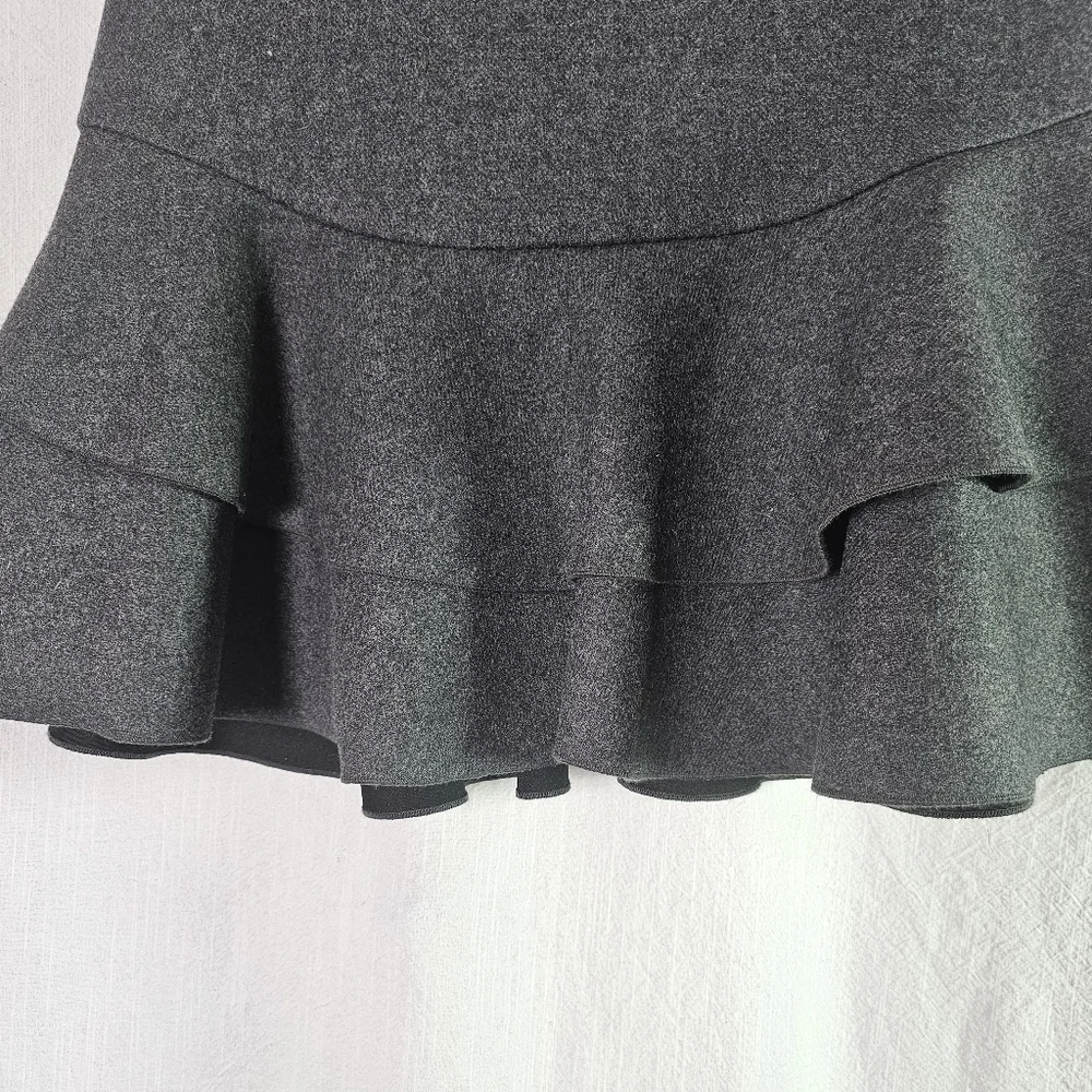 J Crew Womens Tiered Ruffle Mini Skirt Sz 2 Wool Blend Double Layered Lined